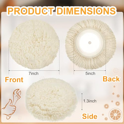 Tallew 6 Pcs Wool Buffing Pads Hook Loop for Drill Polisher, 5 Inch - size: 5 Inch