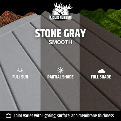 Liquid Rubber Polyurethane Deck Coating - Smooth, Stone Grey, 1 Gallon - color: Smooth Stone Grey, size: 128 Fl Oz (Pack of 1)
