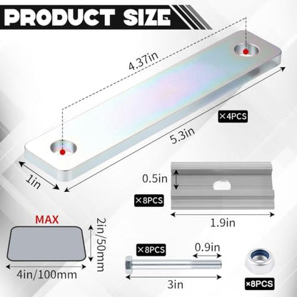 Zonon 28 Pcs Rooftop Tent Mounting Hardware Set Roof Rack Brackets, Silver - color: Silver