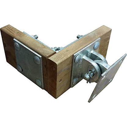 Multinautic Brackets and Plates Kit Structural Inside Corners (x4) with Back Plates (x4) for Wood Dock Frame Assembly, 1/4" Thick Hot-Dip Galvanized Dock Frame Reinforcement Brackets and Plates Kit