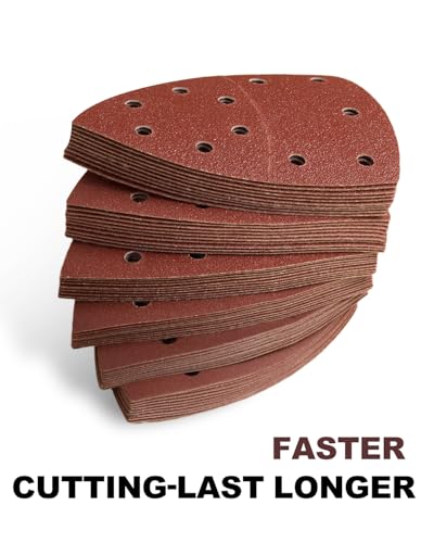 60 PCS 11 Hole Mouse Sander Sandpaper Hook and Loop Palm Sander Sandpaper Assorted 40/60/80/120/180/240 Grits Sanding Pads for Mouse Sander - style: 60 PCS 11 Hole 40/60/80/120/180/240 Grit