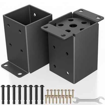 2 PCS Metal 4×4 Post Base, Inner Size 3.5"x3.5" - size: 4 x 4 (2 PCS)