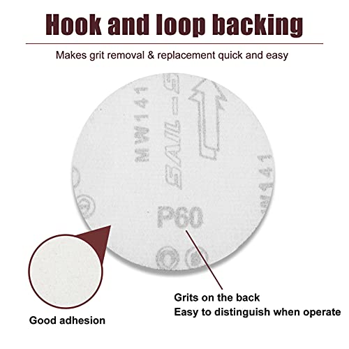 SPEEDWOX 50PCS 4" 60 Grit Sanding Discs, Hook and Loop for Rotary Tools - size: 60 Grit
