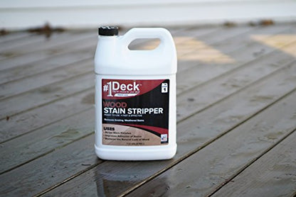 #1 Deck Wood Stain Stripper - 1 Gallon - Ready to Use, Wood Stain Remover Strips Weathered, Water-Based and Oil-Based Finishes (Pack of 4) - size: 1 Gallon (Pack of 4)