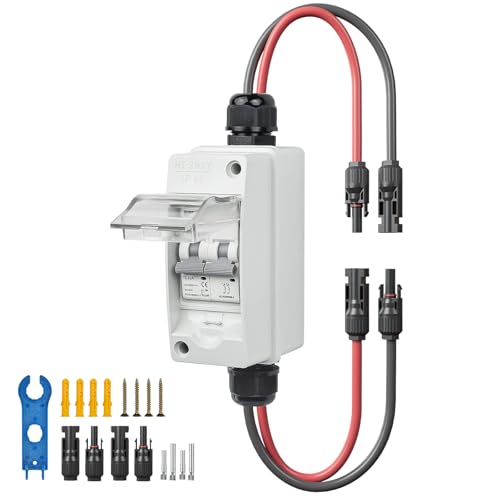 Solar Panel Disconnect Switch 1000V 30A PV Disconnect Switch Outdoor Miniature Circuit Breaker IP65 for Solar PV Homes Battery (1000V 30 Amp) - style: 1000V 30A