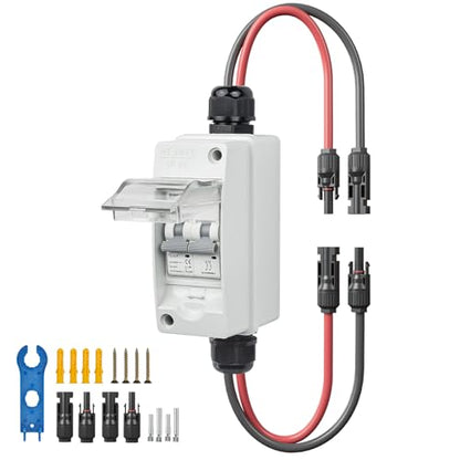 Solar Panel Disconnect Switch 1000V 30A PV Disconnect Switch Outdoor Miniature Circuit Breaker IP65 for Solar PV Homes Battery (1000V 30 Amp) - style: 1000V 30A