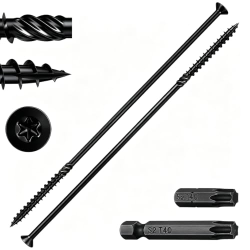 Wensilon 5/16 * 14" Black Deck Screws 12pcs 2lbs 8x350mm Lag Screws - color: Black, size: 5/16*14"