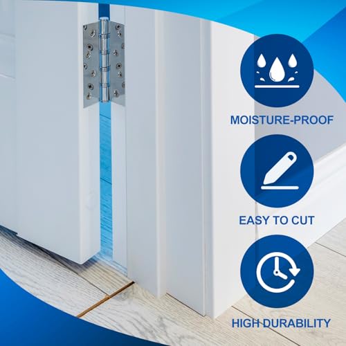 CroBlissful 1 Set 8 Inch L X 4-9/16 Inch W X 1-1/4 T Exterior Door Jamb Repair Kit, Jamb Paintable Wood Rotted Door Frame Repair Kit for Exterior Frame - size: 8 Inch L X 4-9/16 Inch W X 1-1/4 T