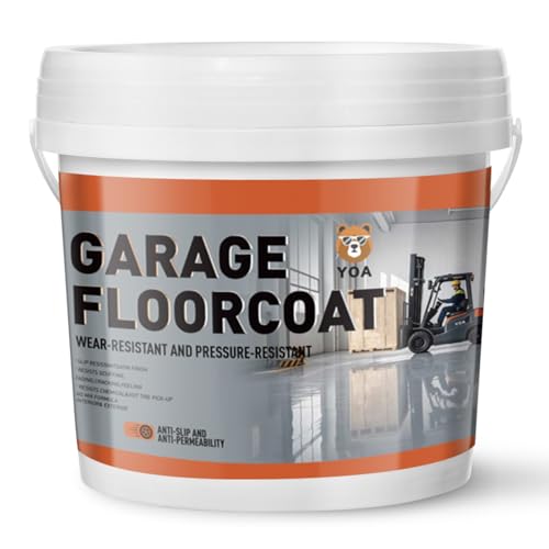 YOA Concrete Garage Floor Paint, Acrylic Resin Coating, 1Gallon Medium Gray - color: Medium Gray, size: 128 Fl Oz (Pack of 1)