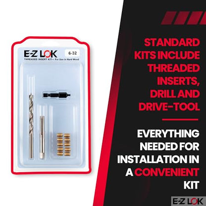 E-Z LOK Thread Repair Kit, 6-32 - size: 6-32, style: Brass