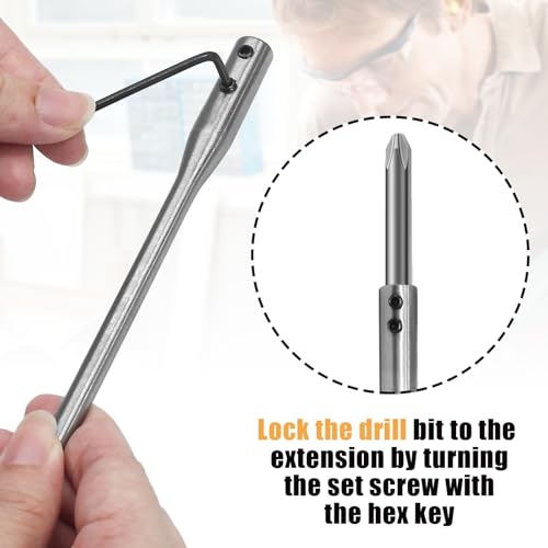 4 Pcs 1/4 Inch Extension Set, 6 And 12 Inch, With Hex Keys