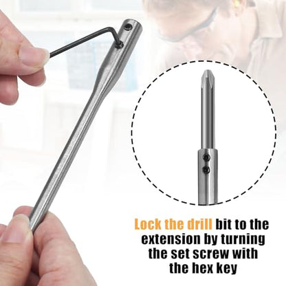 4 Pcs 1/4 Inch Extension Set, 6 And 12 Inch, With Hex Keys