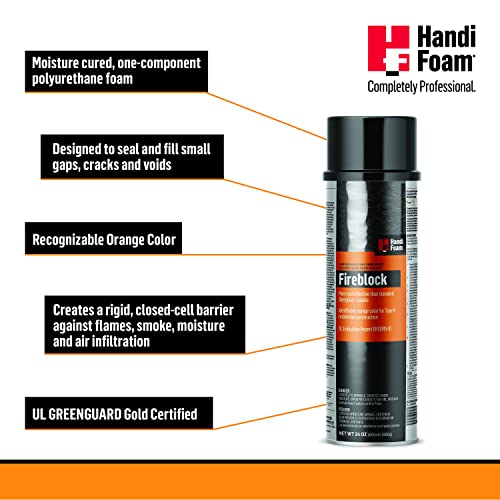 HANDI-FOAM® FIREBLOCK Low-Pressure ONE-Component Polyurethane Foam SEALANT (OCF), P30181 - style: Gun Foam