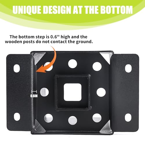 4x4 Post Base 6pcs,Post Brackets (Inner Size 3.6"x3.6") Post Anchor - size: 4X4 6PCS
