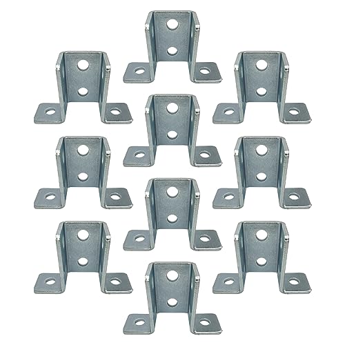 10 Pack - 8 Hole, Wing Shaped 90 Degree Connector Bracket for All 1-5/8" Strut Channel, 3 Way Cross Section - Heavy Duty, Electro-Galvanized (10)