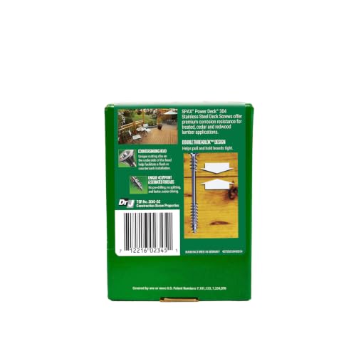 #10 x 2-1/2" SPAX Stainless Steel Wood Screws Exterior Deck (83 pcs) Star Drive Rust Corrosion Resistant Bulk Pail PowerDeck Heavy Duty - size: #10 x 2-1/2"