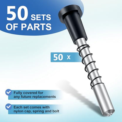 50 Pack Window Screen Plunger Latches with Caps Black - color: Black