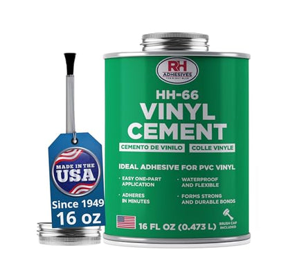 HH-66 Vinyl Cement 16 oz - Waterproof PVC & Vinyl Glue for Pools, Tarps - size: 16 oz