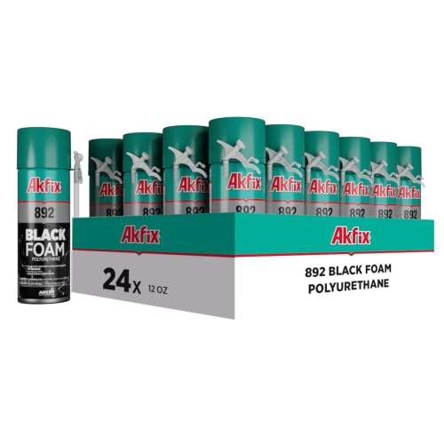 Akfix 892 Black Spray Foam Sealant (24x12 Oz.) - UV Resistant Polyurethane Expanding Spray Foam Insulation, Waterproof, Ideal for RV, Pond, Waterfall and Landscape Applications | 12 Oz. 24 Pack - size: 24 Pack