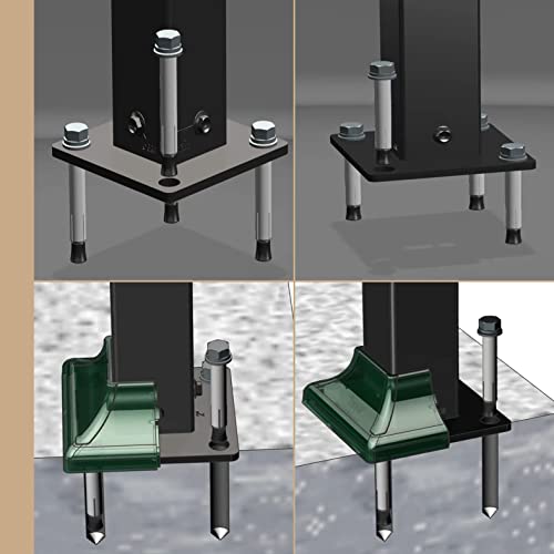 Heavy Duty Steel Fence Base Flange Kit for 2 Inch Square Posts - size: 2 Inch