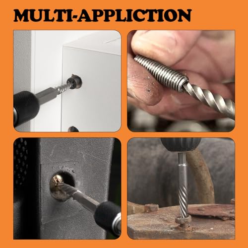 Damaged Screw Extractor Set, 6 Piece Easy Out Bolt Extractor for Easily Remove Broken Bolts, Stripped Screws, Studs