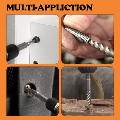 Damaged Screw Extractor Set, 6 Piece Easy Out Bolt Extractor for Easily Remove Broken Bolts, Stripped Screws, Studs
