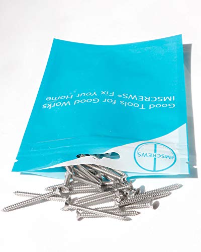 IMScrews 100pcs #4 x 1-1/4" (32mm) Stainless Flat Head Phillips Wood Screws 18-8 (304) Stainless Steel Countersunk Self Tapping Screws - size: #4 x 1-1/4"