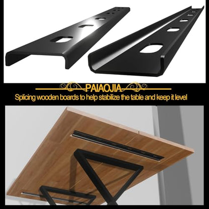 C Channel Steel Support Metal Support Bracing Hidden C Bracket for Table Top Live Edge Slab Woodworking, Black Coat Finish, 6 Holes (2 Pack, 30 Inch) - size: 30 Inch, style: 2 PACK