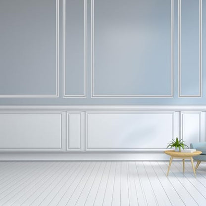 Peel and Stick Panels Glossy Molding Trim, Flexible Chair Rail Classic Wall Trim, Self-Adhesive Wall Paneling Strip for Home Decoration, PVC, White 10ft*0.9in - size: 0.9in*10ft