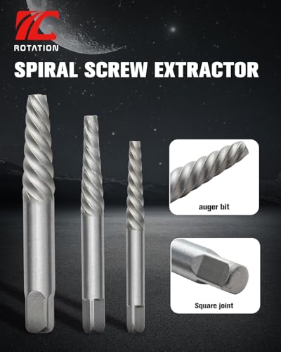 ROTATION 10-Piece HSS & CR-MO Screw Extractor & Left-Hand Drill Bit Set