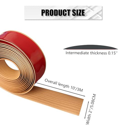 Vinyl Floor Transition Strip Self Adhesive 2"×10' Light Brown Wood Grain - color: Light Brown Wood Grain, size: 2in, 10FT