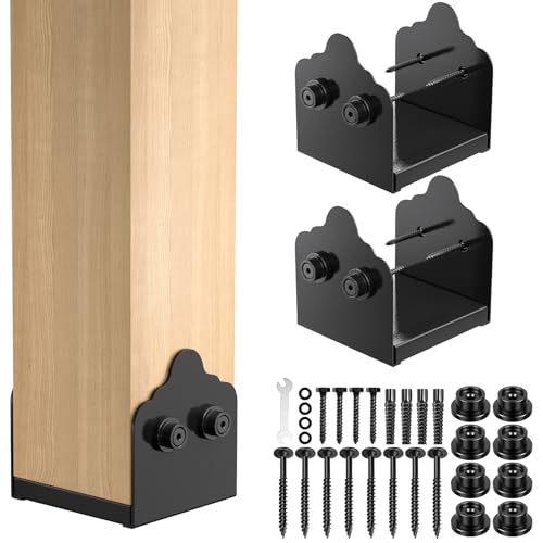 6x6 Post Base, 2Pcs Stainless Steel Adjustable Post Anchor Bracket - size: 6x6