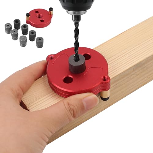 Self Centering Dowel Jig, Drill Guide Locator with 2/3/4/5/6/8/10mm Drill Bushings, Portable Drill Guide for Straight Holes, Woodworking Dowel Maker Tool for DIY & Professionals