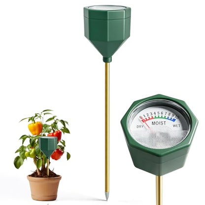 Soil Moisture Meter, Plant Water Monitor Hygrometer Sensor, Accurate Plant Water Meter, Soil Test Kit for Houseplants, Garden, Farm & Lawn, Indoor Outdoor Use, No Battery Required-OliveGreen