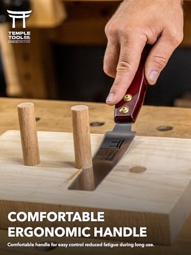 Temple Tool Co. Japanese Flush Cut Saw - 6 Inch Double Edge Pull Saw for Flush Cutting Dowels, Pegs, Wedges - Hardwood Softwood - style: Flush Cut Saw