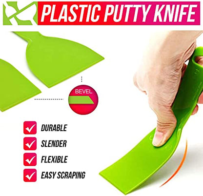 10Pcs Putty Scraper 2" Plastic Flexible Putty Knives,Disposable Spreader Flexible Plastic Paint Scraper Tool for Spackling, Taping Drywall Wall Painting (2" - 10Pack)