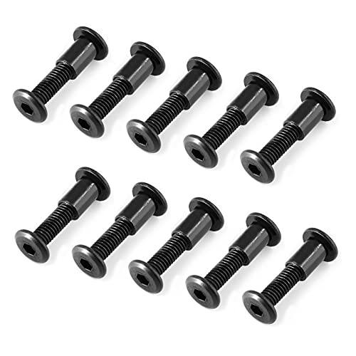 M6x25mm Hex Drive Socket Cap Bolt, Black, 10 Pair (20 Piece) - color: Black, size: M6x25mm