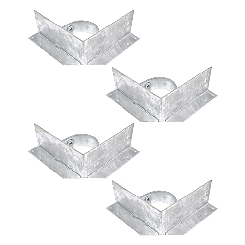 Chain Link Fence 2 1/2" (2 3/8" OD) x 6" Wood to Steel Post Corner Adapter | Adapter Brackets | Wood Fence Steel Post Bracket (Pack of 4)