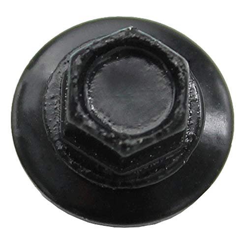 10 x 1 Black Metal Roofing Screws - Hex Washer Head- Self-Starting/Tapping - EPDM Washer. 1 Bag - 250 Screws - color: BLACK, size: 1"
