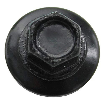 14 x 1 Black Metal Roofing Screws - Hex Washer Head- Self-Starting/Tapping - EPDM Washer. 1 x 250 Count Bag - 250 Screws - color: BLACK, size: 1"