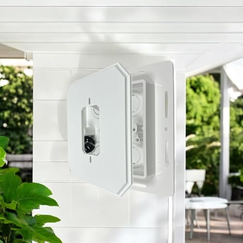 iMBAPrice IMBA-8081F Non- Metallic Universal Siding Block for Light Fixtures and Receptacles, Cover with Flanges 6.5-Inch x 6.5-Inch, White - color: White
