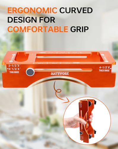 Door Hinge Jig & Installation Tool, Anodized Aluminum Router Template for 3” to 5” Hinges (1/4” & 5/8” Radius) - Complete Door Knob & Deadbolt Mortise Drilling Guide Tool Set