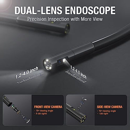 5FT Dual Lens Probe, 5mm/0.2inch Diameter Semi-Rigid Cable Compatible with MS450 Inspection Camera
