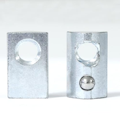 1/4"-20 Threaded Steel Roll in T-Nut with Ball Spring, T-Slot Nuts Accessory Hardwares for 10 Series Aluminum Extrusion Profiles Rail (20)