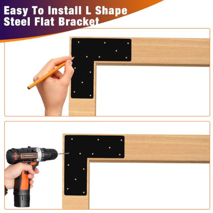 4 Pcs L Shape Flat Bracket. 13.2"x 13.2"x 5" Mending Plate, Heavy Duty Right Angle Brackets, Corner Bracket, L Shape Plate Fit 4x4,6x6 for Repair House,Furniture,Pavilion,Truss framing - style: L Shape(13.2"x13.2"x5")