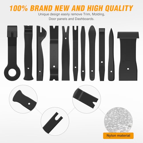 GOOACC 11PCS Auto Trim Removal Tool Kit Black - color: 11pcs Trim Removal Tool Black