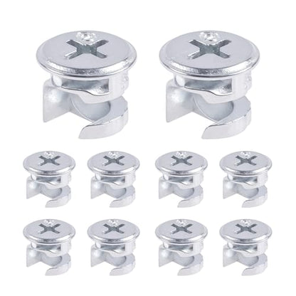 10Pcs Cam Lock Fasteners 10x12mm(0.39"x0.47") Silver Plated - size: 10x12mm Sliver