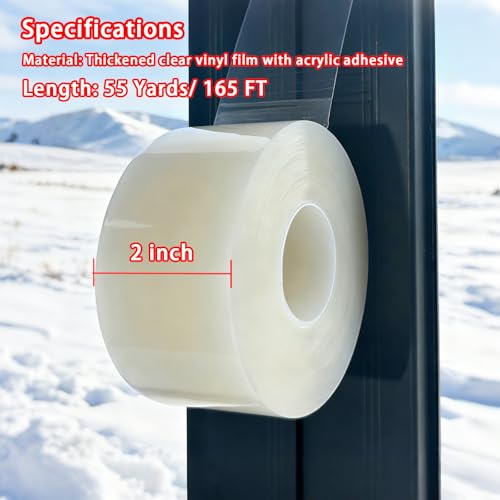 Window Sealing Tape, Window AC Insulation Tape,2 Inch x 165 FT(55 Yards) - color: Clear, size: 2-Inch x 55 Yards