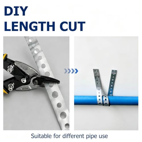 Galvanized Hanger Strap, 3/4 in x 100ft Galvanized Metal Pipe Strap, 2 Pack