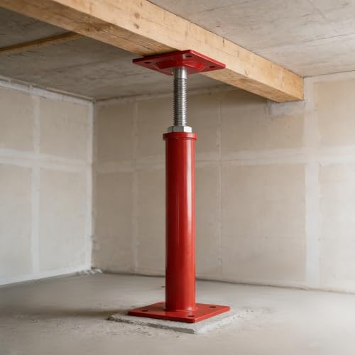 2-Pack House Jacks for Leveling with Adjusting Rod, 11"- 16" Height Range - color: Red, size: 11-16 in